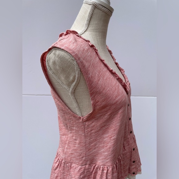 Anthropologie Pilcro Pink Sleevess Cotton Blouse, Size Small - Picture 4 of 11